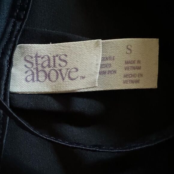 Stars Above Metallic Navy Blue Flowy Satiny Cami Tank Top Night Shirt - Picture 5 of 5